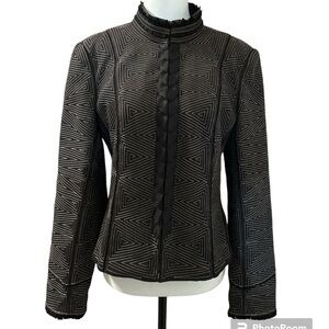 Peter Nygard collection, size 10 form fit blazer with hook and eyes for closure